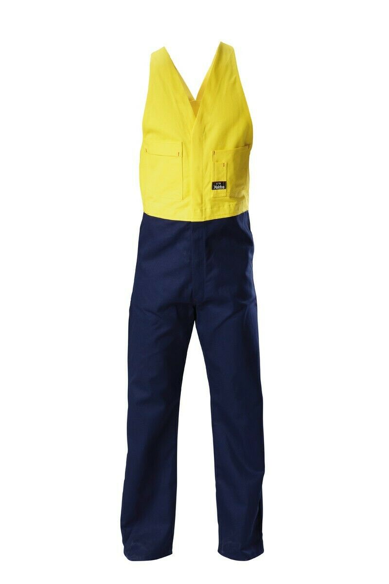 Mens Hard Yakka Hi-Vis Drill Action Back 2 Toned Overall Phone Pocket Y01526-Collins Clothing Co