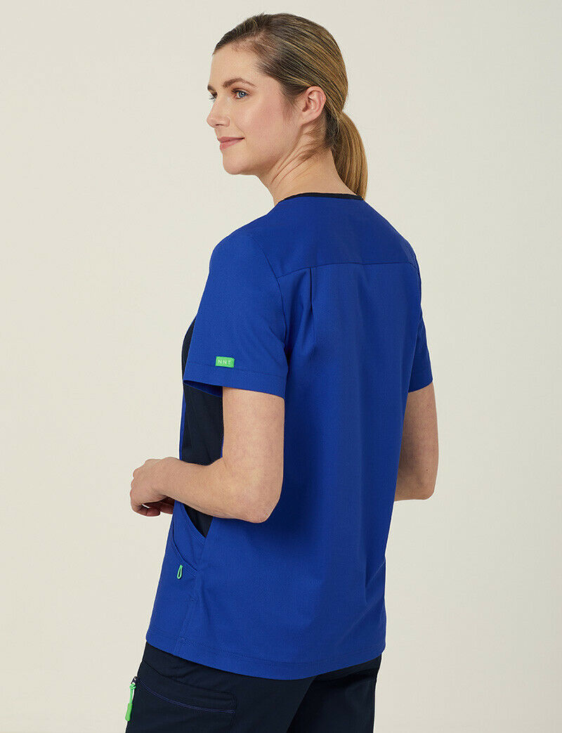 NNT Womens Nightingale V Neck Contrast Scrub Top Nurse Workwear Comfort CATULL-Collins Clothing Co