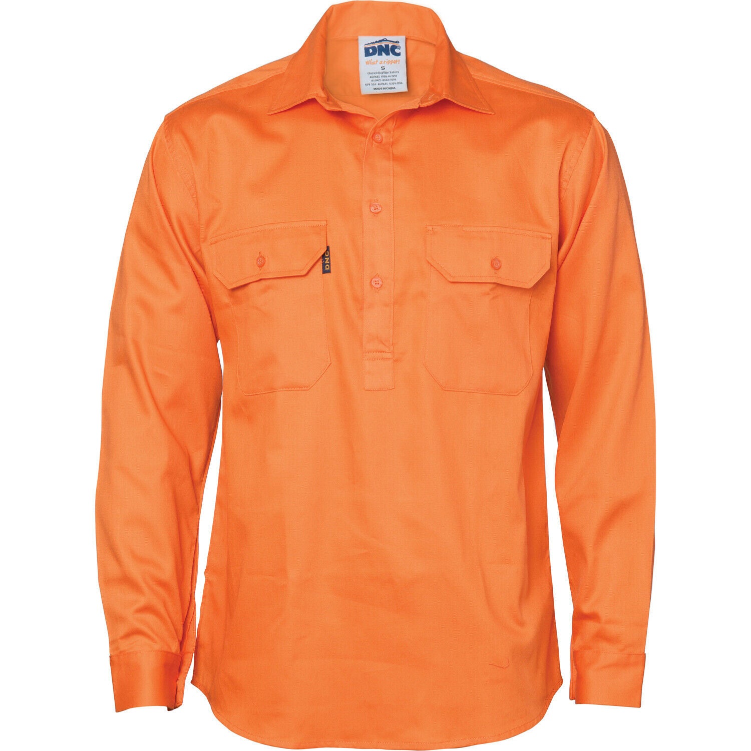DNC Workwear Close Front Cotton Drill Long Sleeve Shirt Comfortable Work 3204-Collins Clothing Co