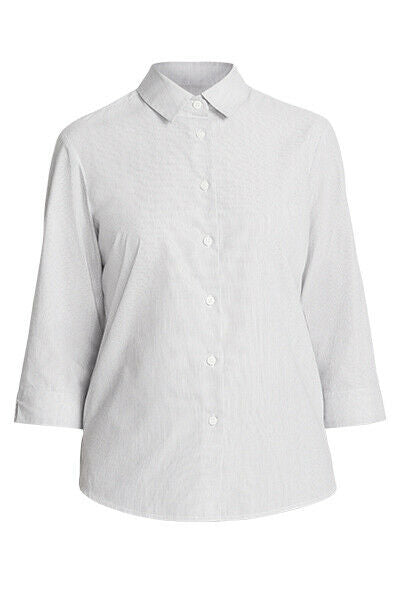 NNT Womens Textured Stripe 3/4 Sleeve Formal Shirt Cotton Blend Business CATU63-Collins Clothing Co