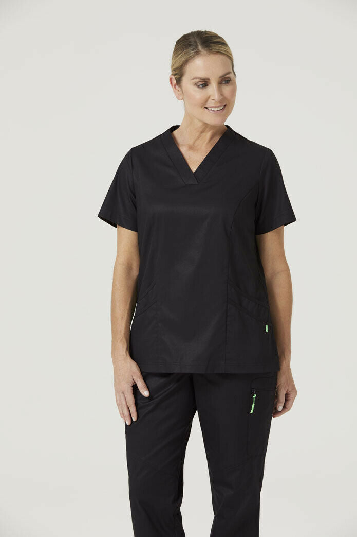 NNT Womens Nightingale V-Neck Classic Nurse Scrub Top Hip Pocket Workwear CATU5F-Collins Clothing Co