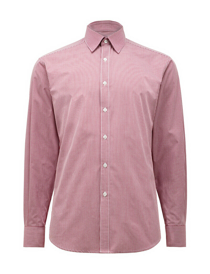 NNT Mens Formal Gingham Long Sleeve Under Collar Check Shirts Business CATDGZ-Collins Clothing Co