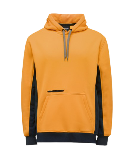 KingGee Mens Hi Vis Pull Over Hoodie Fleece Drawstring Work Safe Safety K55033-Collins Clothing Co