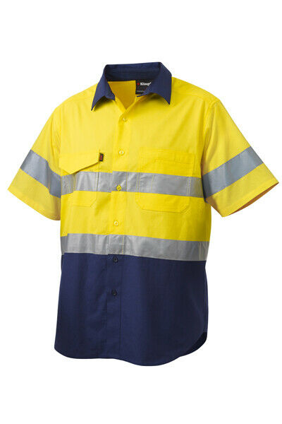 KingGee Mens Workcool 2 Hi-Vis Summer Shirt Short Sleeve Work Lightweight K54885-Collins Clothing Co
