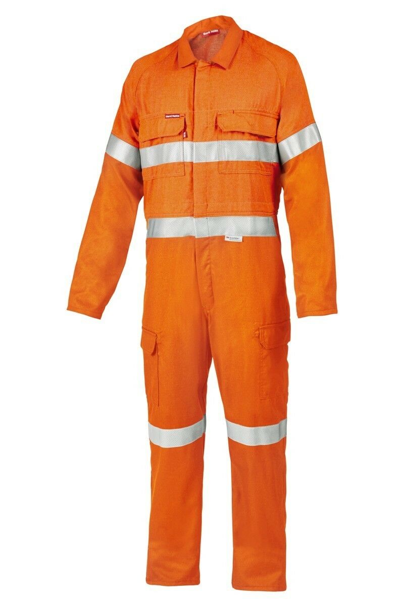 Mens Hard Yakka Protect Hi-Vis Safety Orange Tecgen Coverall Lightweight Y00100-Collins Clothing Co