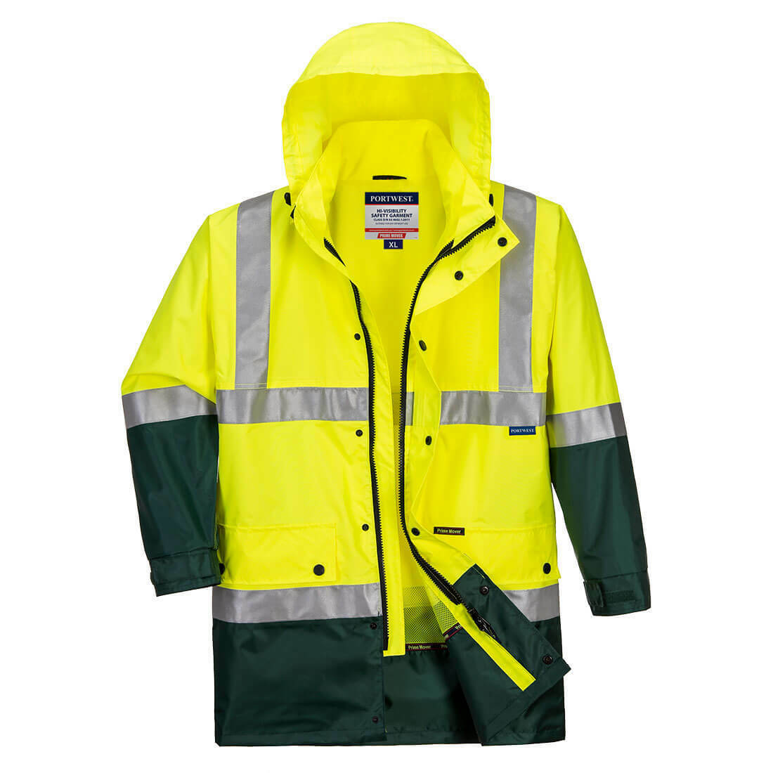 Portwest Mens Eyre Jacket Hi-Vis Day Or Night Lightweight Waterproof Work MJ306-Collins Clothing Co
