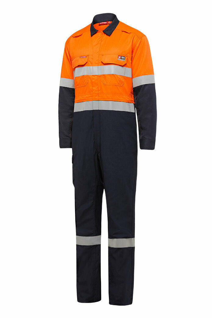Hard Yakka Safety SheildTec Fire Resistant Coverall Overall Taped Hi-Vis Y00055-Collins Clothing Co