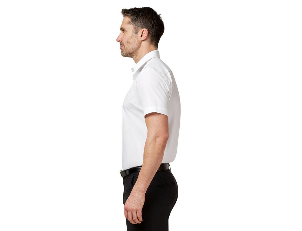 NNT Mens Business Shirt Poplin Short Sleeve Cotton Blend Formal Shirt CATJ8X-Collins Clothing Co