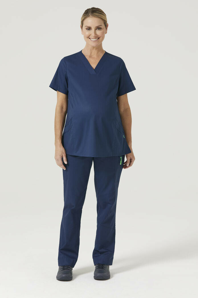 NNT Womens Maternity V Neck Scrub Top Curved Hemline Nurse Work Uniform CATUG3-Collins Clothing Co