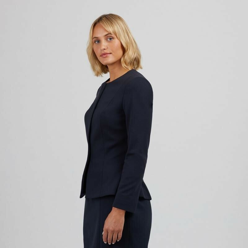 NNT Womens Formal Ponte Jacket Collarless Concealed t Zip  Business Coat CAT1E3-Collins Clothing Co