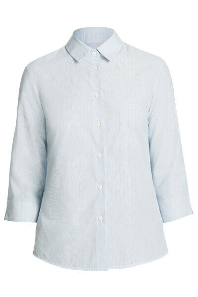 NNT Womens Textured Stripe 3/4 Sleeve Formal Shirt Cotton Blend Business CATU63-Collins Clothing Co
