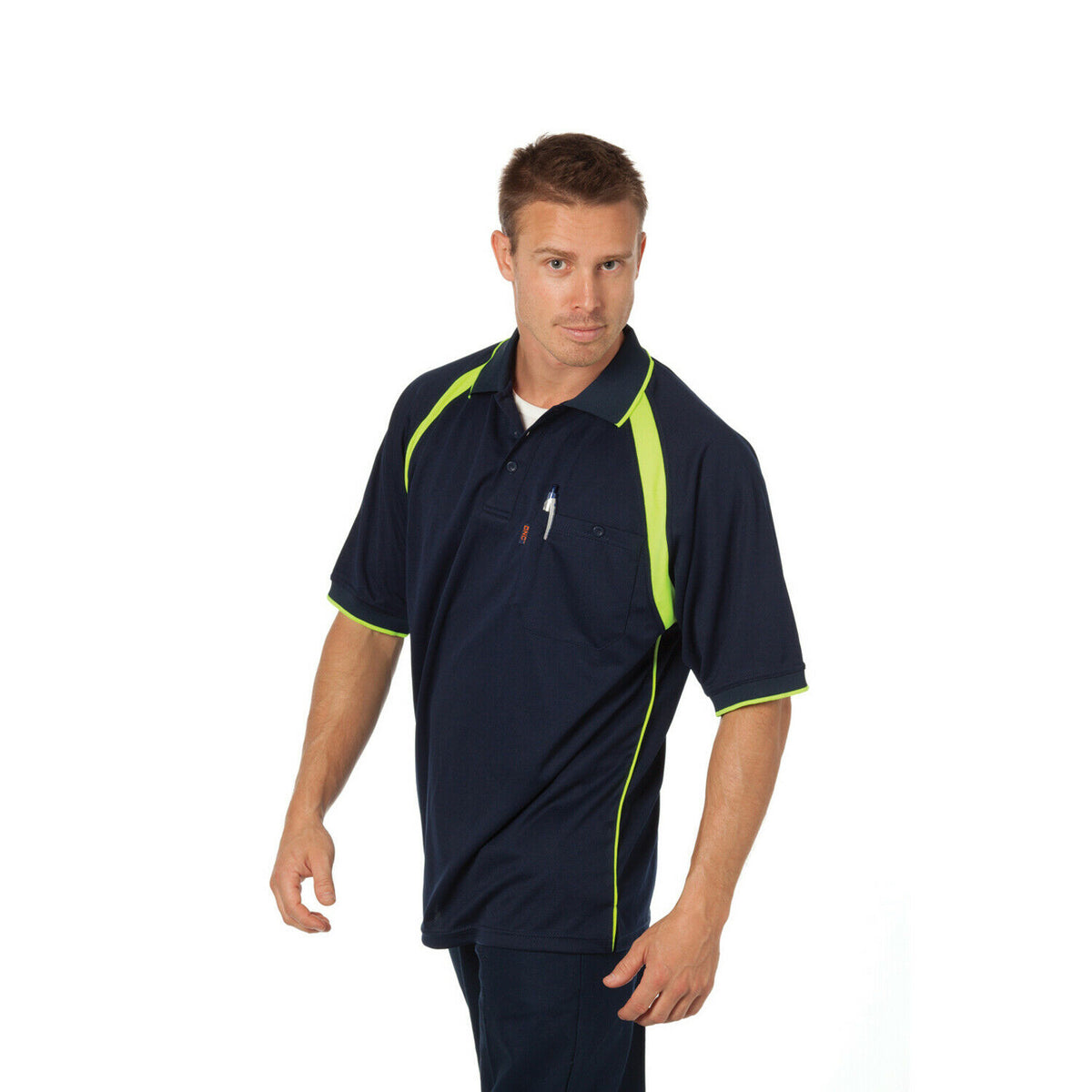DNC Workwear Mens Coolbreathe Contrast Polo Short Sleeve Sleeve Casual 5216-Collins Clothing Co