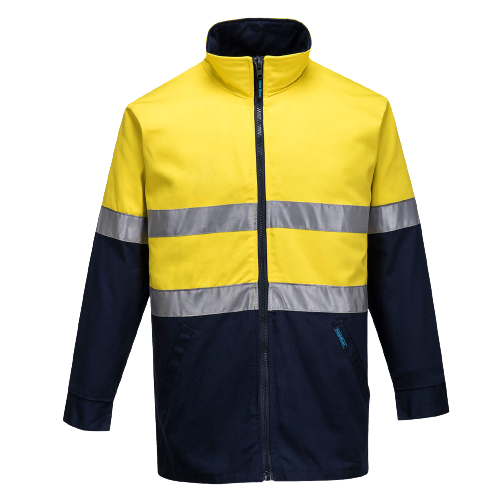 Portwest Hume 100% Cotton Drill Jacket 2 Tone Reflective Work Safety MJ998-Collins Clothing Co