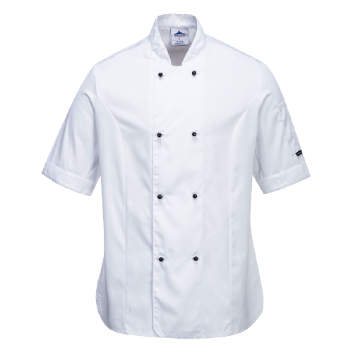 Portwest Rachel Ladies Chefs Jacket S/S Comfortable Mesh Air Sleeve Pocket C737-Collins Clothing Co