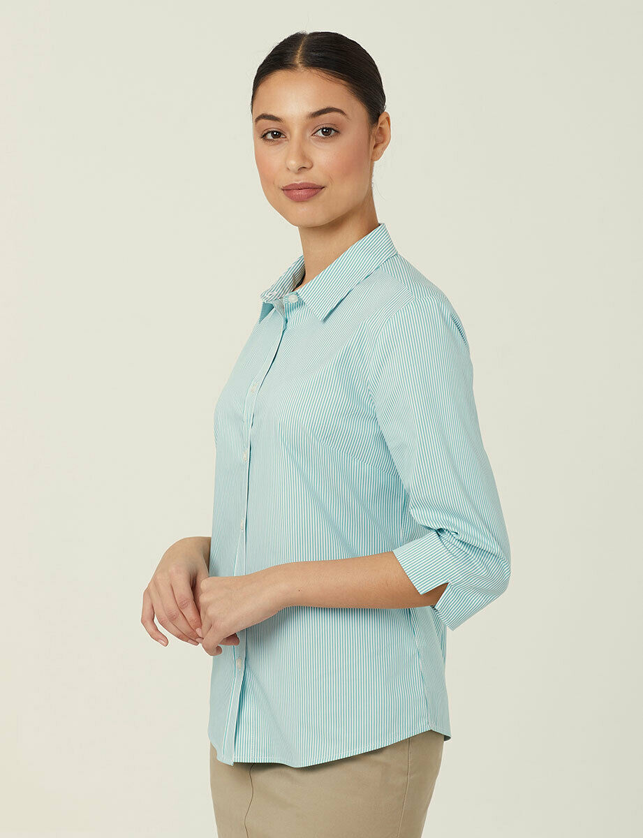 NNT Womens Avignon Formal Stripe 3/4 Sleeve Business Shirts Regular Fit CATUKV-Collins Clothing Co