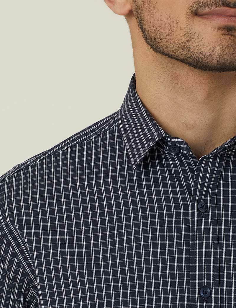 NNT Mens Business Long Sleeve Check Shirt Avignon Formal Shirts Comfort CATJDE-Collins Clothing Co