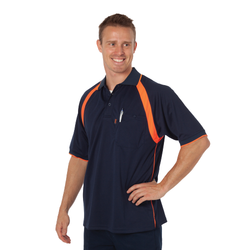 DNC Workwear Mens Coolbreathe Contrast Polo Short Sleeve Sleeve Casual 5216-Collins Clothing Co