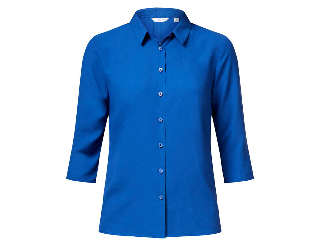 NNT Womens 3/4 Sleeve Pleat Detail Formal Blouse Classic Fit Business CATUDK-Collins Clothing Co