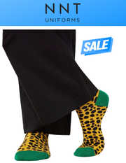 SALE NNT Jungle Crew Socks Yellow Black Unisex Cotton Rich CATKZE
