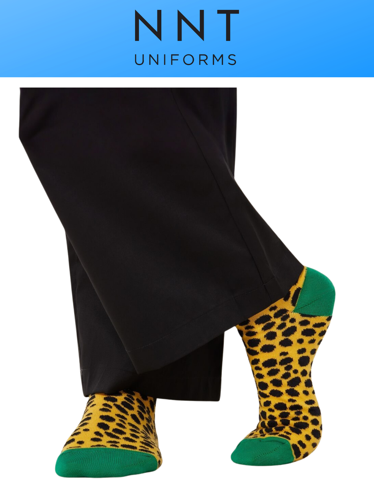 NNT Jungle Crew Socks Yellow Black Unisex Cotton Rich CATKZE