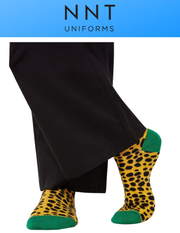 NNT Jungle Crew Socks Yellow Black Unisex Cotton Rich CATKZE