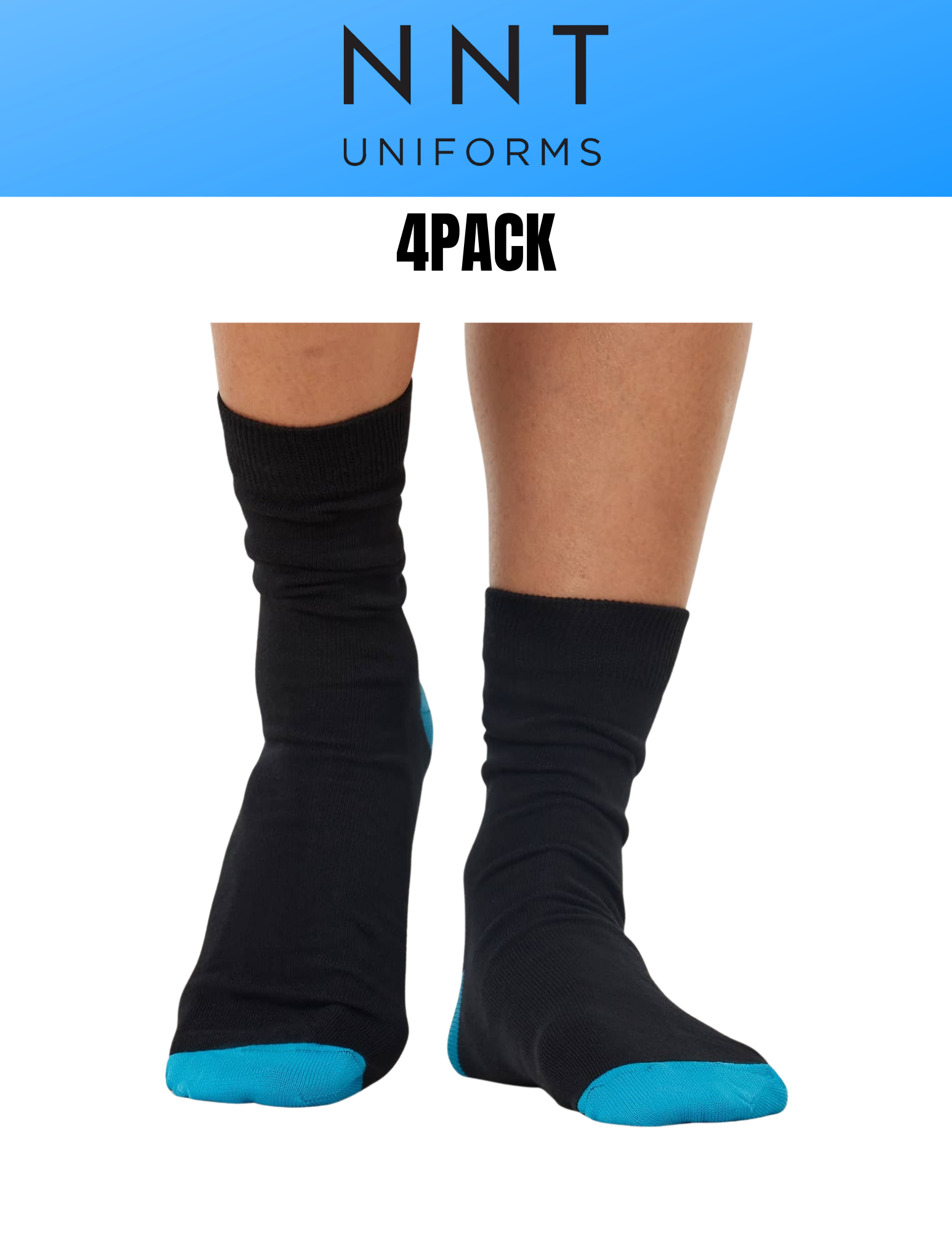 4PACK NNT Contrast Cotton Blend Crew Socks Unisex CATKW9