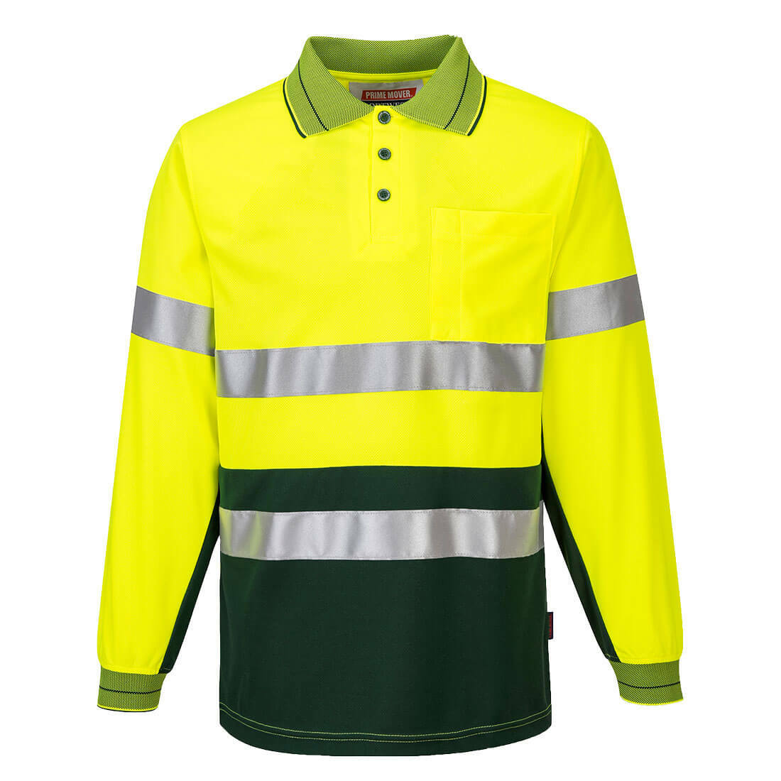 SALE Portwest Prime Mover Long Sleeve Micro Mesh Polo Taped Work Hi-Vis MP513