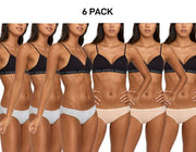 Bonds Womens Hipster Bikini Soft Cotton Low Rise Stretchy Waist 6 Pack WUFNA