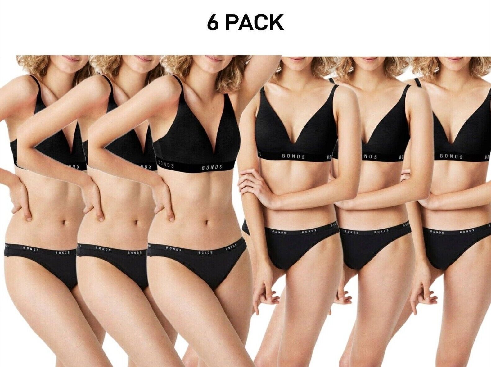 Bonds Womens Original Gee Soft Breathable Stretchable Waist Brief 6 Pack WVGHA