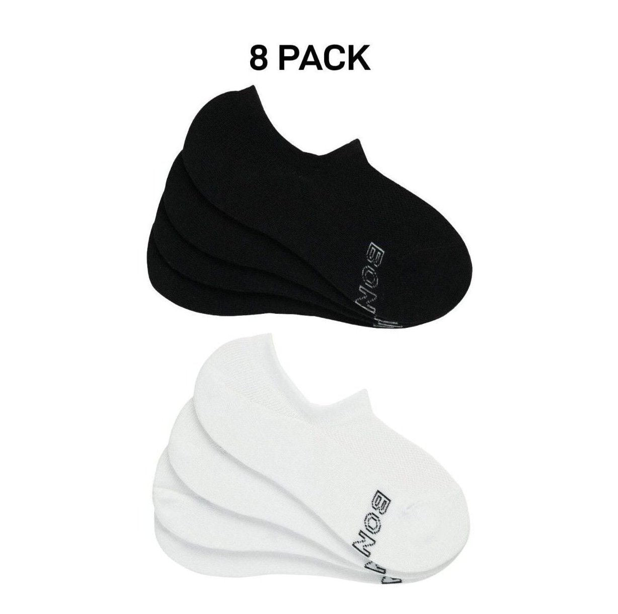 Bonds Mens Logo Light Sneaker Socks Cotton Breathable Mesh Panels 8 Pack SXKP4N