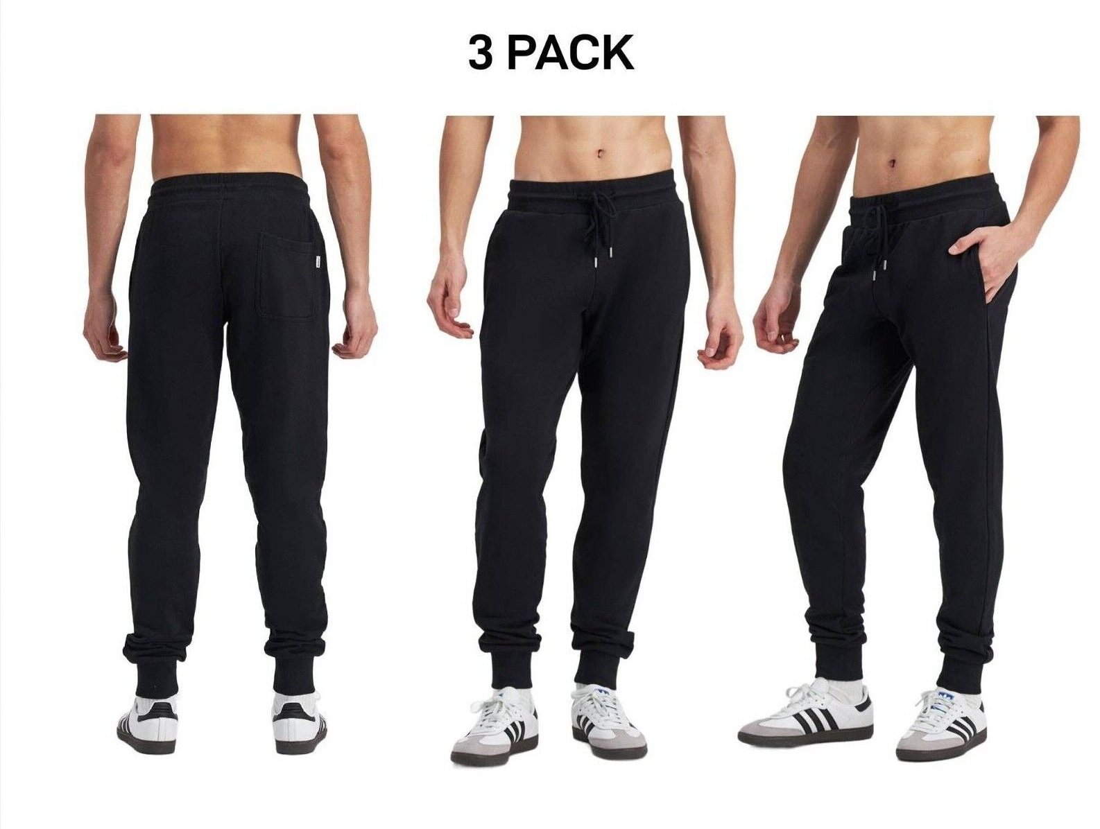 Bonds Mens Originals Skinny Trackie Pants Wide Stretch & Convenient 3 Pack AVMJI