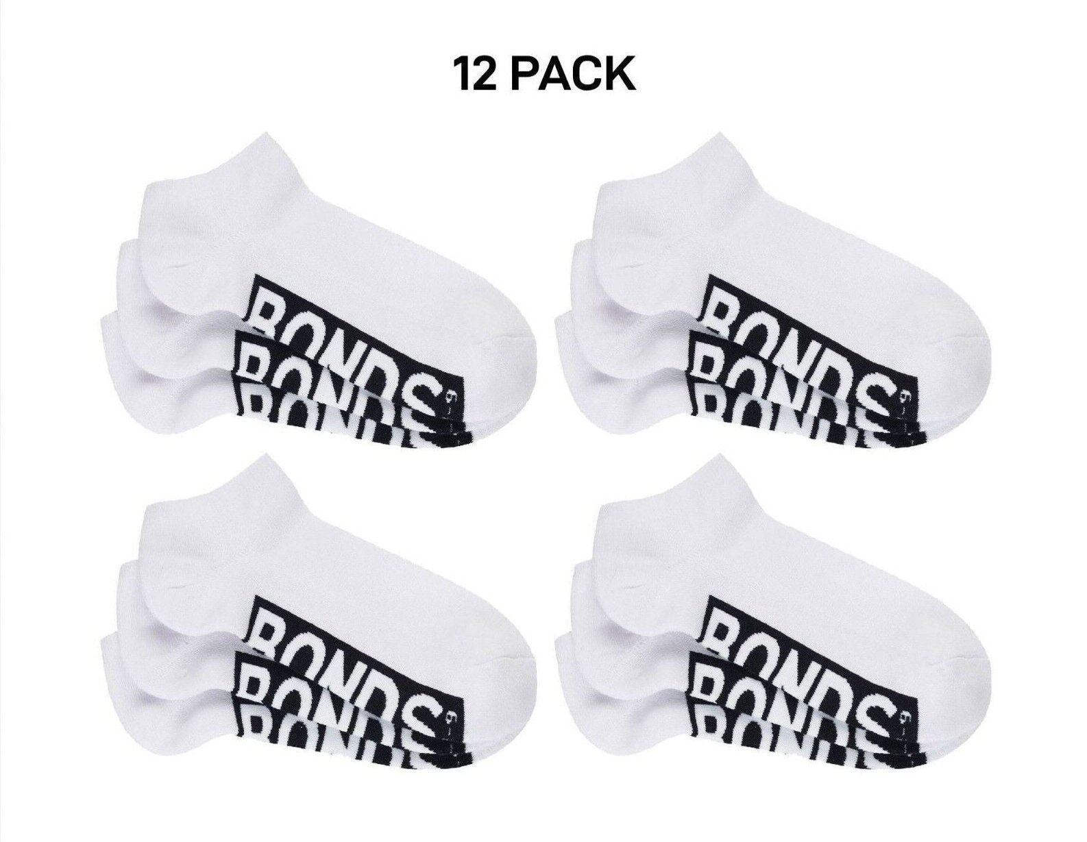 Bonds Mens Logo Cushioned Low Cut Smooth and Comfy Cotton Socks 12 Pack SXNA3N