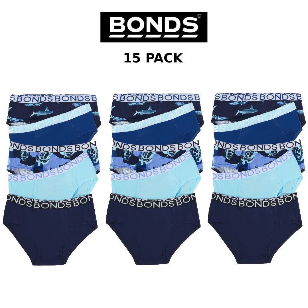 Bonds Boys Brief Soft Stretchable Comfortable Contoured Fit 15 Pack UWNU5A MI6