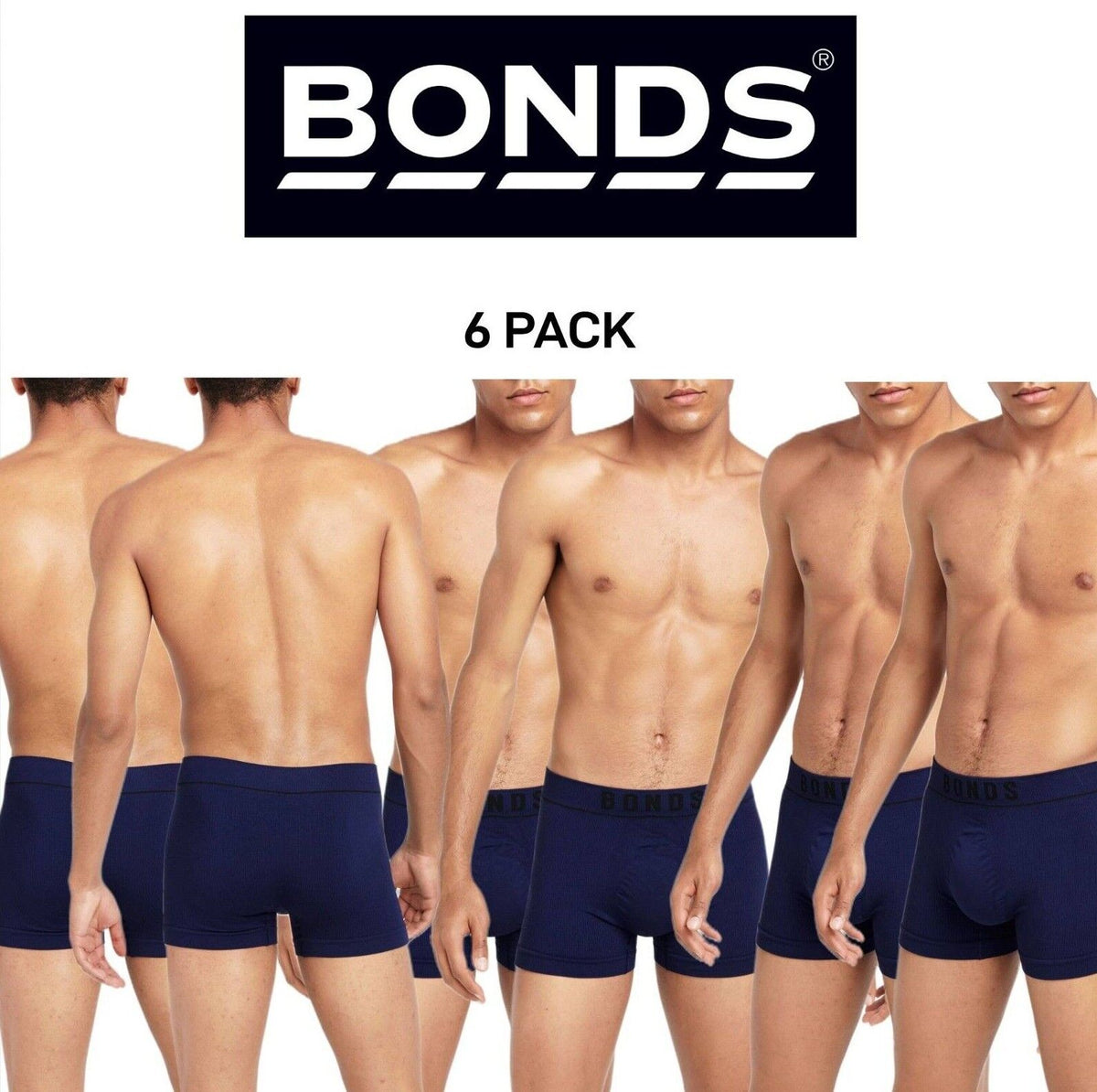 Bonds Mens Original Seamless Trunk Seams Design for Maximum Comfort 6 Pack MXBA