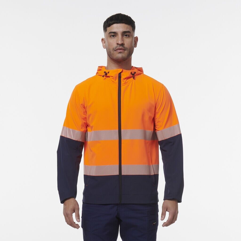 KingGee Mens Hi Vis Reflective Durable Hooded Repel Safety Work Jacket K55061-Collins Clothing Co