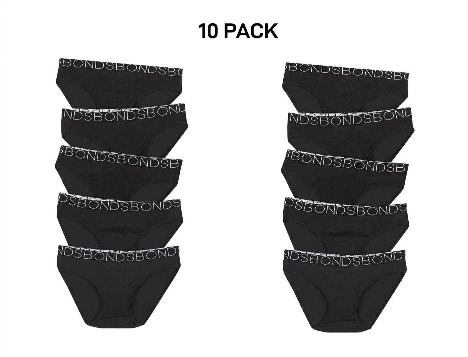 Bonds Girls Bikini Comfy Flexible Coverage Lightweight Breathable 10 Pack UWCE5A