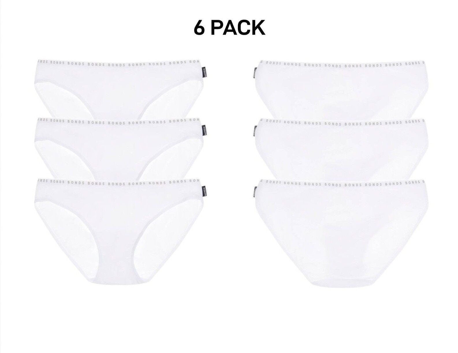 Bonds Womens Hipster Bikini Comfortable Coverage Low Rise Waist 6 Pack WUVXA