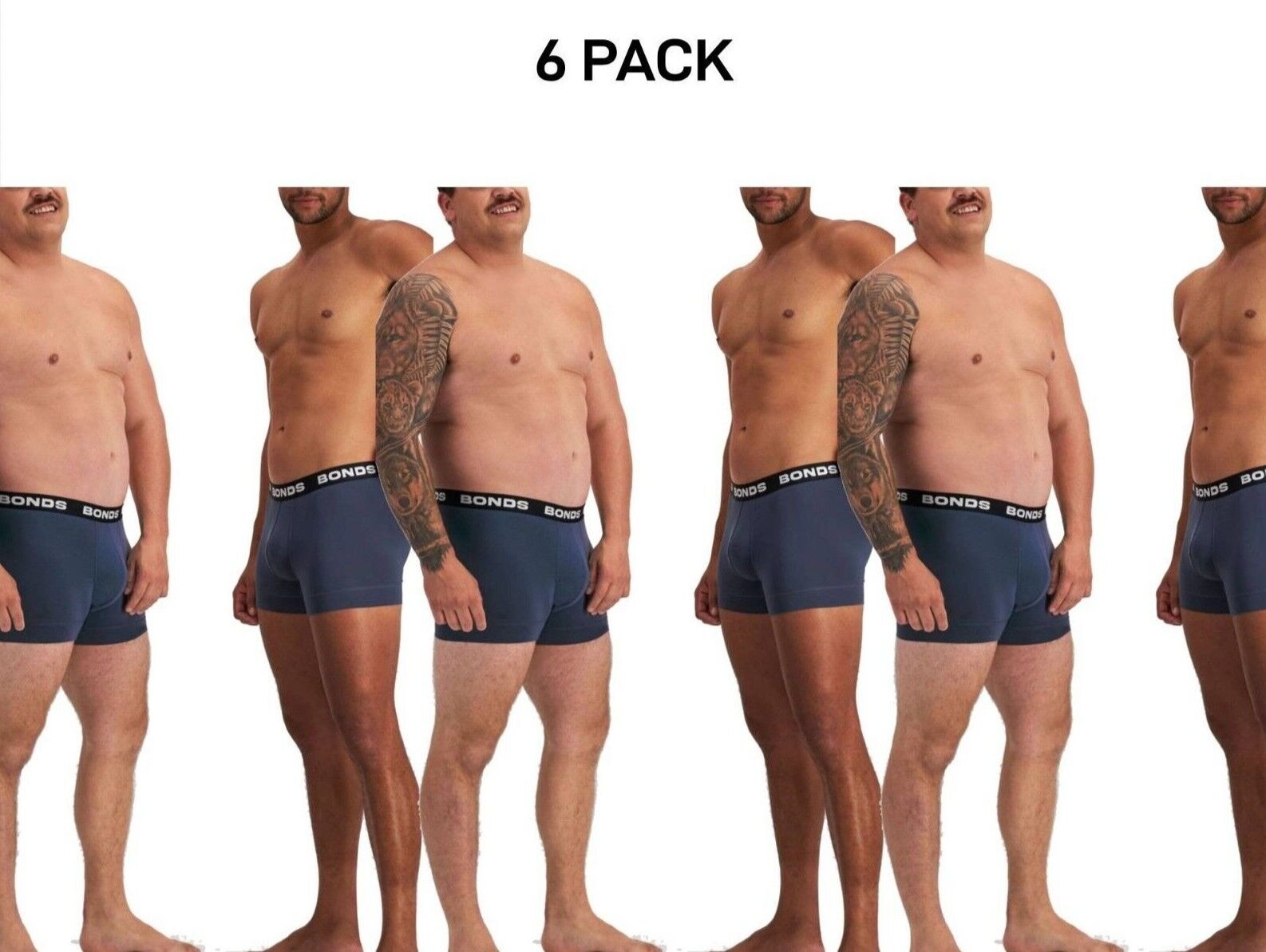 Bonds Mens Total Package Trunk Super Soft Breathable Viscose Bamboo 6 Pack MWKV