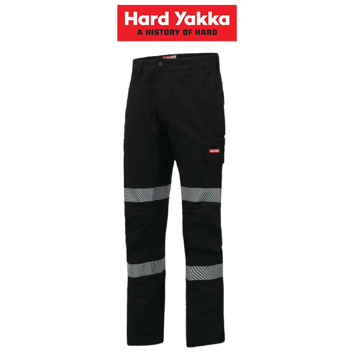 Hard Yakka Canvas Cargo Pants Tough Double Layer Knees Reflective Stretch Y02855