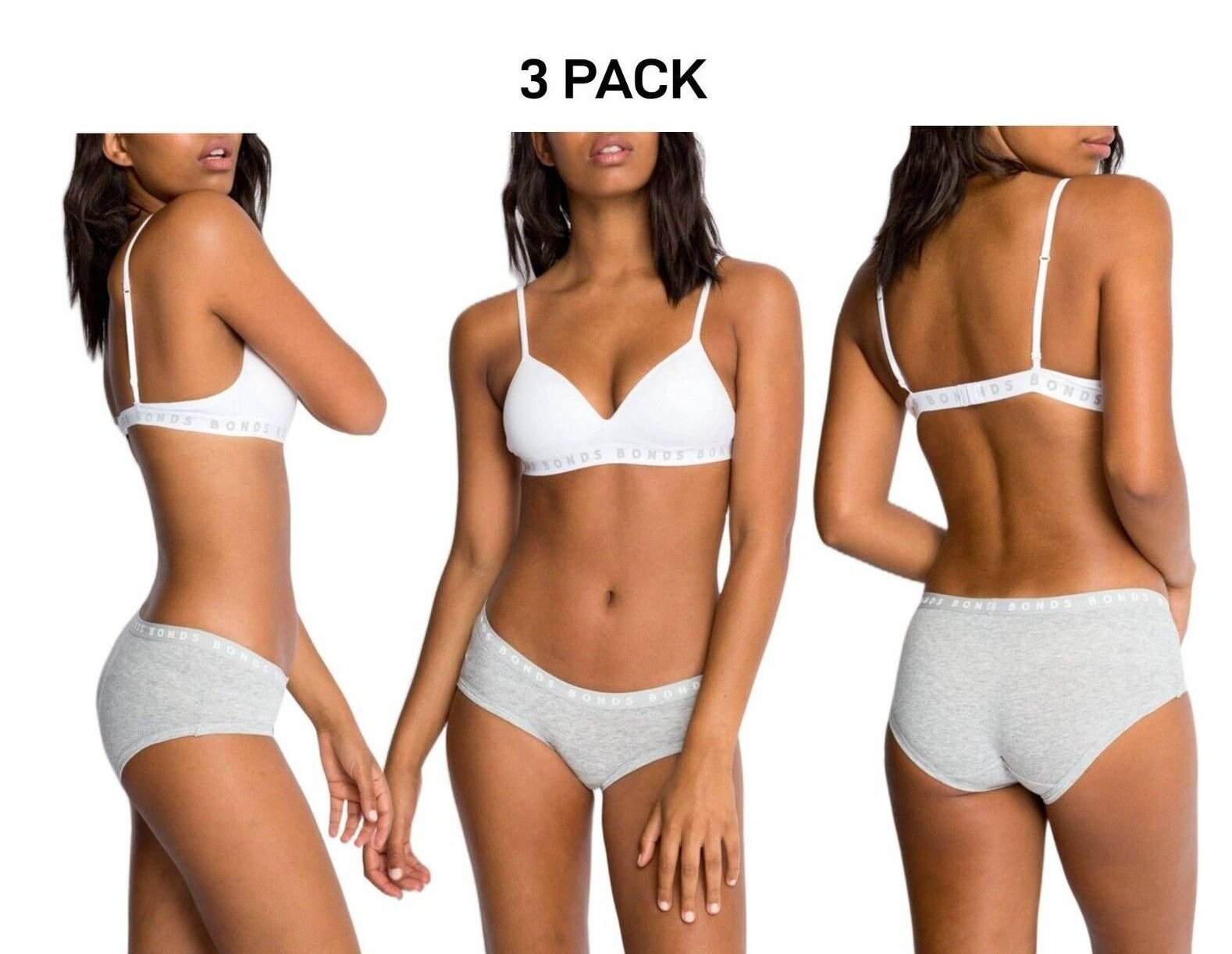 Bonds Womens Hipster Boyleg Soft Cotton Comfortable Stretch Brief 3 Pack WUVWA