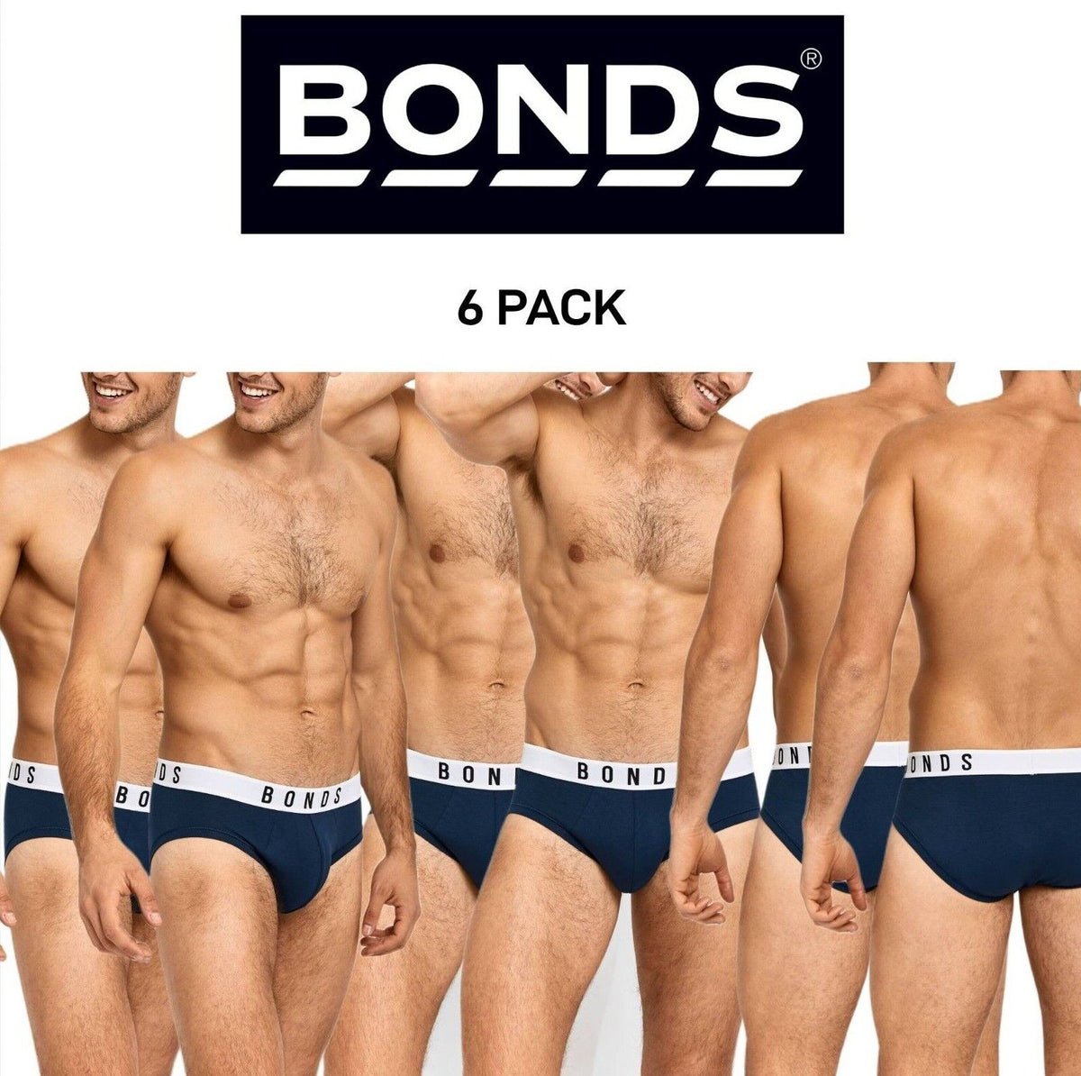 Bonds Mens Originals Brief Super Soft Cotton Comfortable Fit Undies 6 Pack MXUJA
