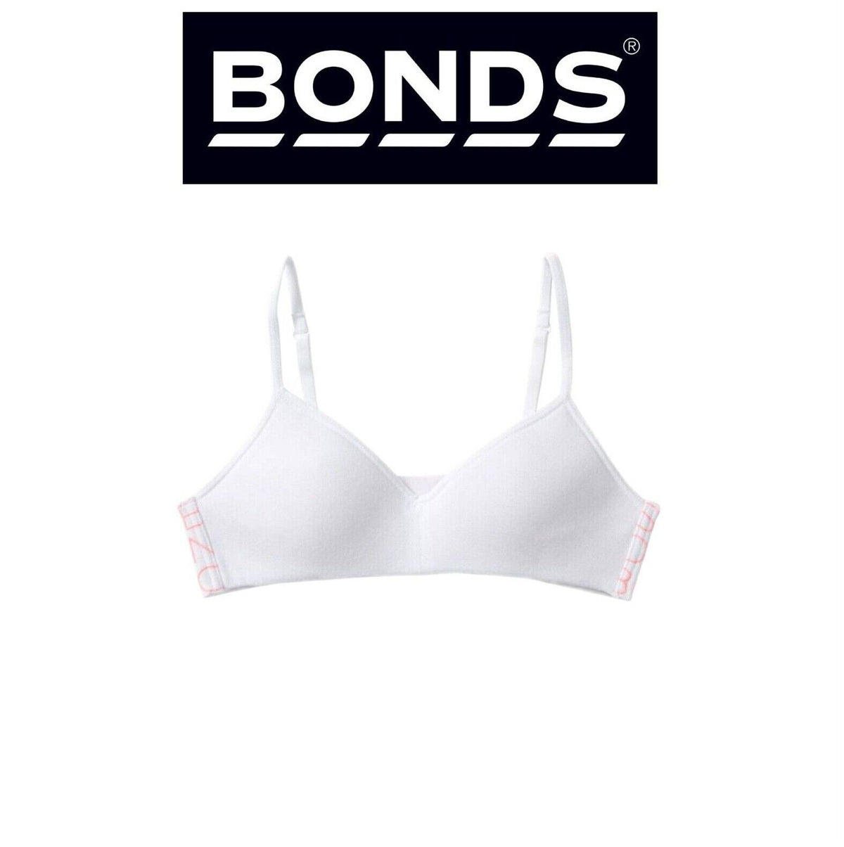 Bonds Girls Stretchies Contour Crop Extendable Elastic Straps Bra UZR31A