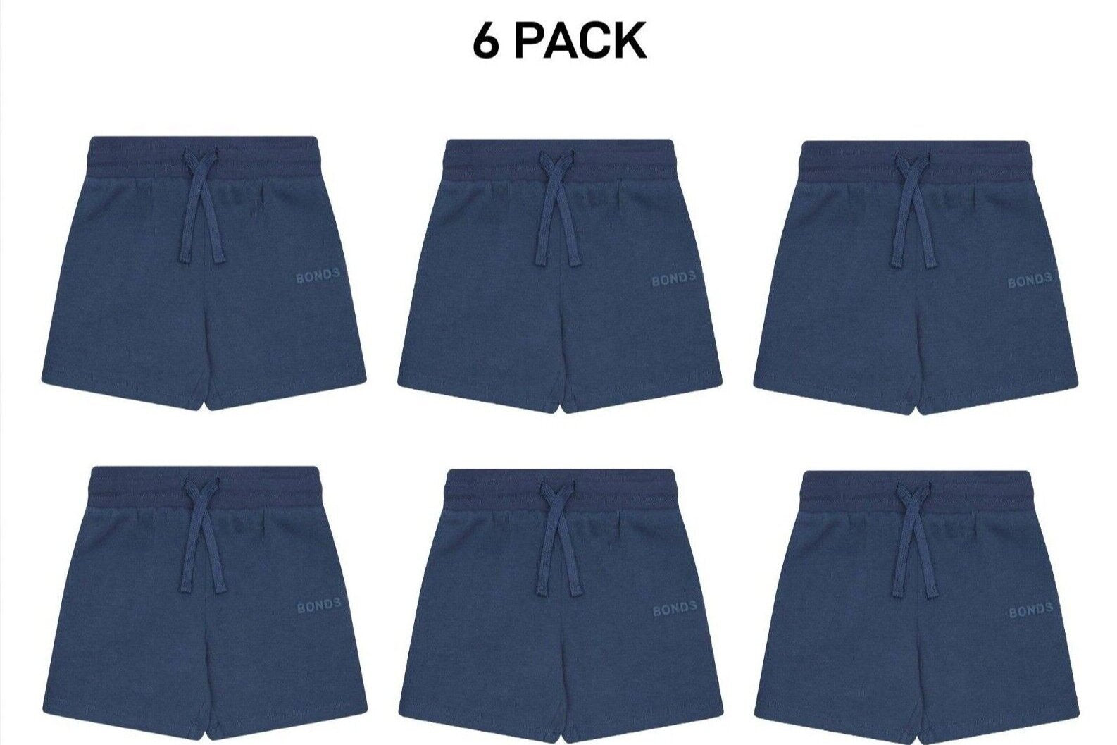 Bonds Kids Tech Sweats Short Lightweight Soft Rib Waistband Sporty 6 Pack KVQPK