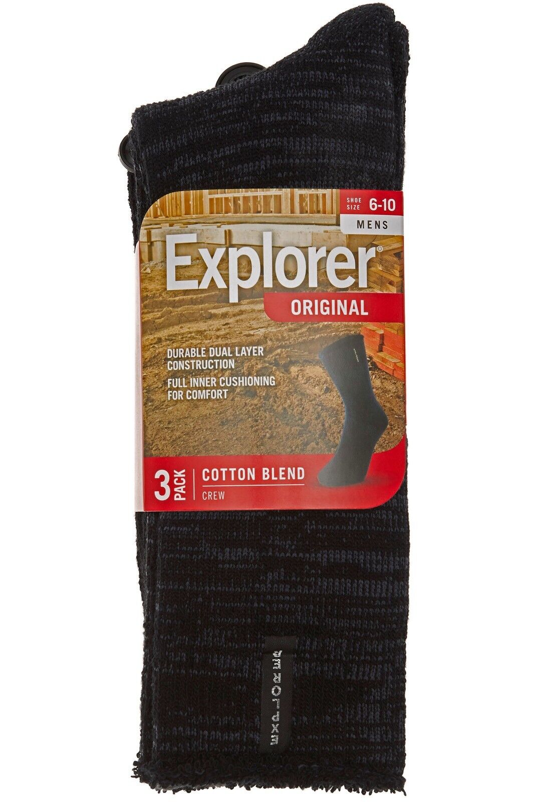 Bonds Mens Explorer Original Wool Crew Socks Padding Soles 3 Pack SYVW3W