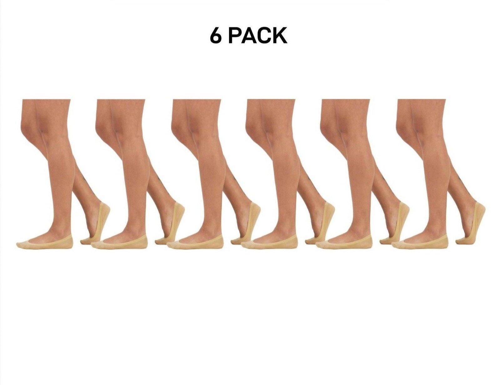 Bonds Womens Sheer Relief Smooth Footlet Soft Seamless Cushioned 6 Pack HXPV1N