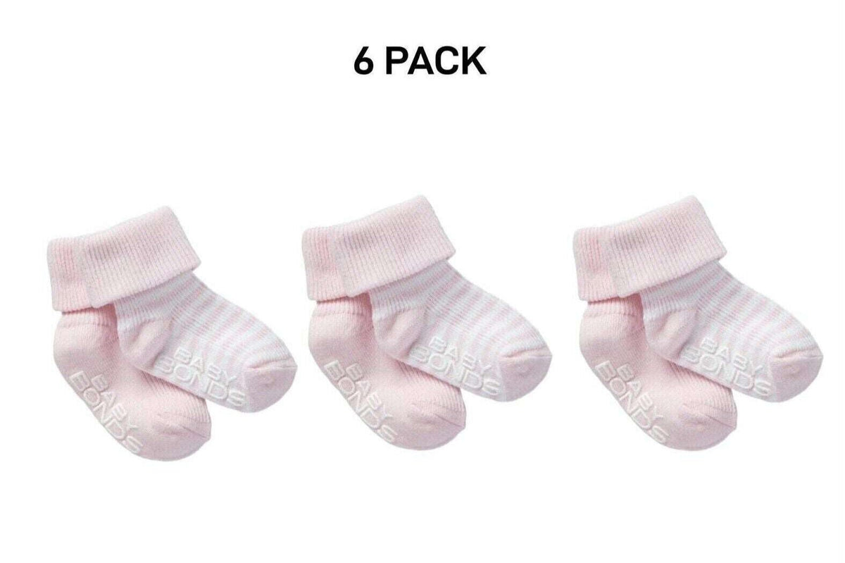 Bonds Baby Classics Cuff Non Slip Grip Sole Fine Toe Seams 6 Pack RYY82N