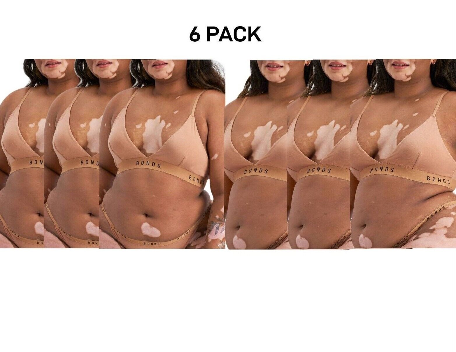 Bonds Womens Original Triangle Crop Comfy Flattering Supportive Bra 6 Pack WVGGA