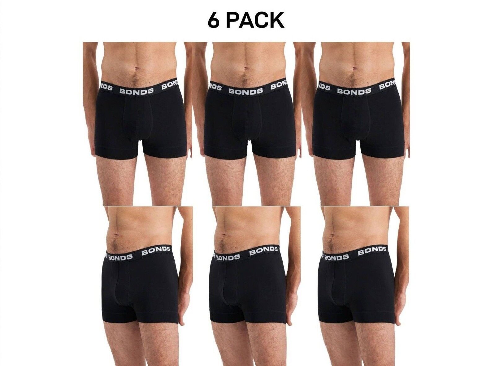 Bonds Mens Total Package Trunk Super Soft Breathable Viscose Bamboo 6 Pack MWKV