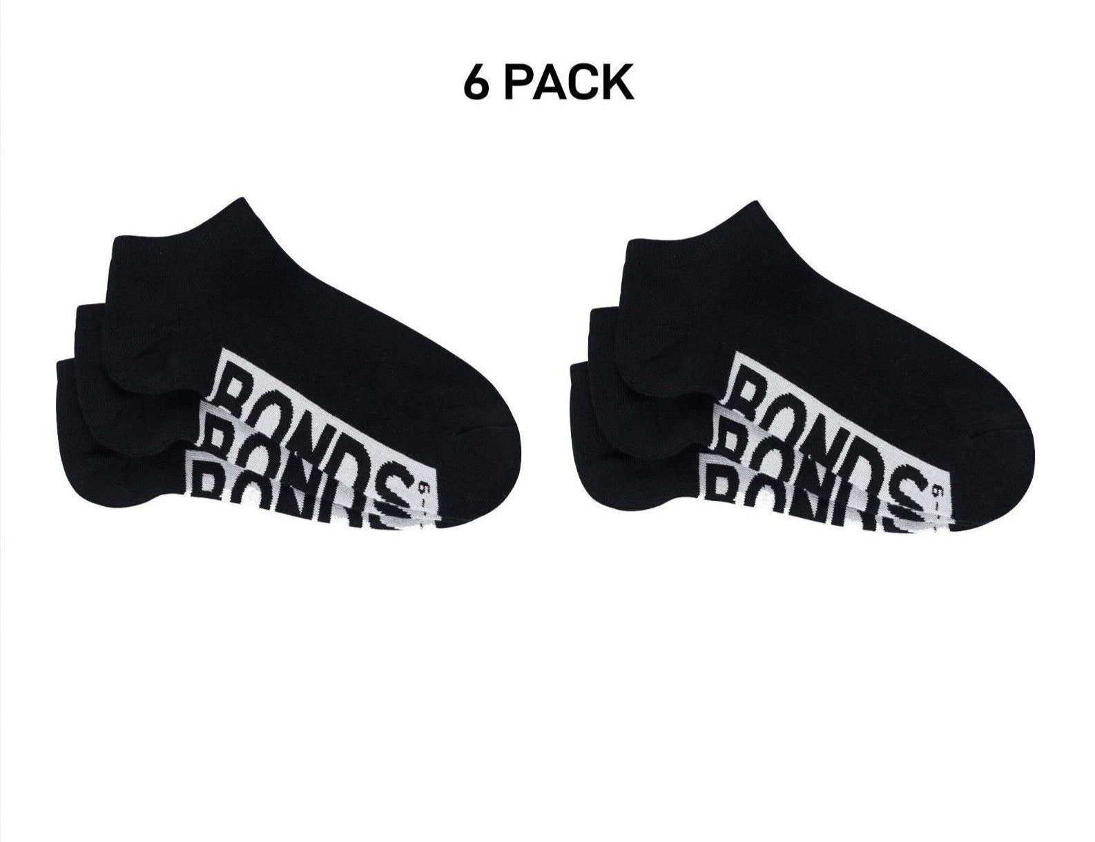 Bonds Mens Logo Cushioned Low Cut Smooth and Comfy Cotton Socks 6 Pack SXNA3N