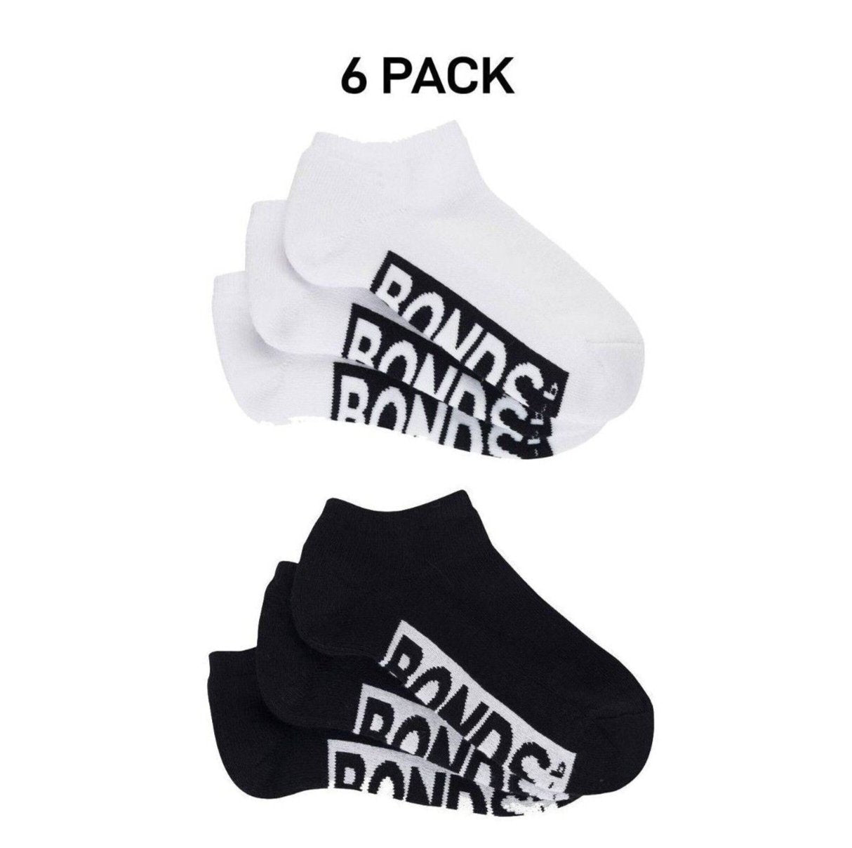 Bonds Kids Cushioned Low Cut Mesh Cooling Zone Cotton Sock 6 Pack RXVQ3N